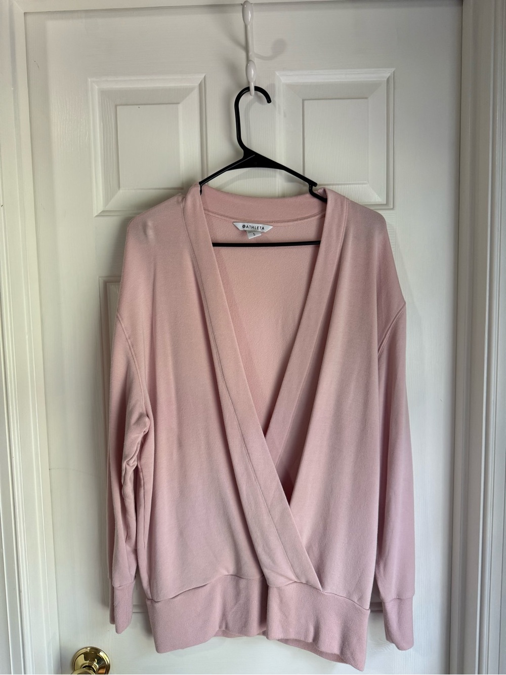 Athleta Soft Pink Wrap-Front Women's Sweater